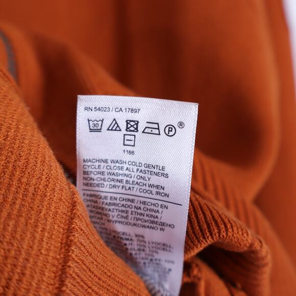 Athleta Sequoia Burnt Orange Zip-Front Women's Sweater - Picture 10 of 11